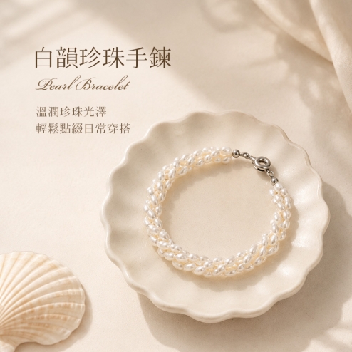 白韻珍珠手鍊 溫潤珍珠光澤 輕鬆點綴日常穿搭